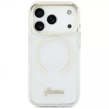 Guess IML Script Metal MagSafe Case för iPhone Air, transparent