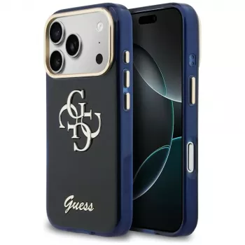 Guess IML 4G Script Metal Case för Apple iPhone 17 Pro Max – blå