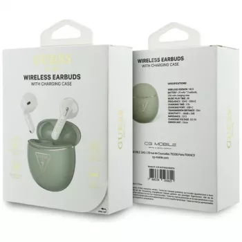 Guess Gold Line Triangle TWS Bluetooth-hörlurar med laddningsetui (khaki)