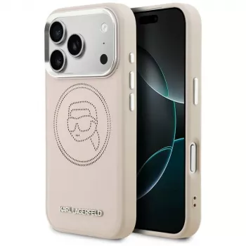 KARL LAGERFELD K Head Point Logo MagSafe-skal för iPhone 17 Pro Max, rosa