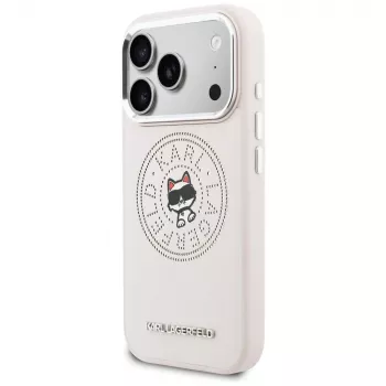 Karl Lagerfeld Point & Choupette Sketch MagSafe-skal för iPhone 17 Pro Max, rosa