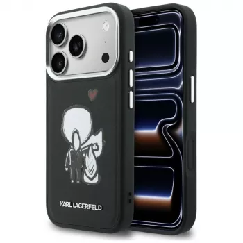 KARL LAGERFELD Karl & Choupette Back Logo MagSafe-skal för iPhone 17 Pro Max, svart