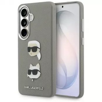 Karl Lagerfeld Saffiano DoubleHeads Metal-skal för Samsung Galaxy S26 silver