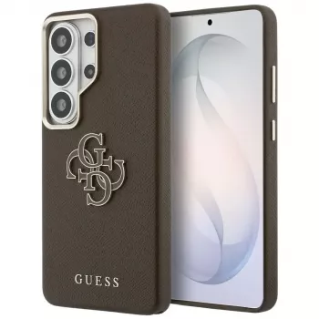 Guess Grained Big 4G Metal Logo-skal för Samsung Galaxy S26 Ultra - brun
