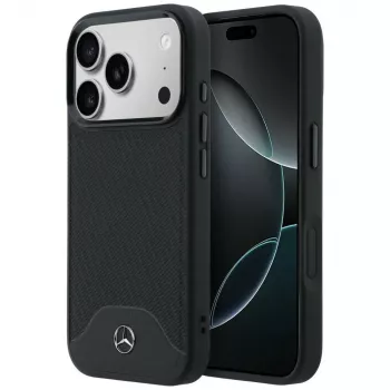 Mercedes-Benz läder Wood Effect och Curve MagSafe-skal för iPhone 17 Pro, svart