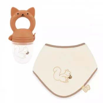 Kaloo baby presentpaket fruktbitring + haklapp Grignoti ekorren