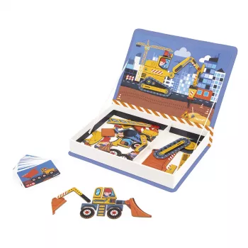 Janod Magnetibook Byggarbetsplats magnetiskt inlärningsspel