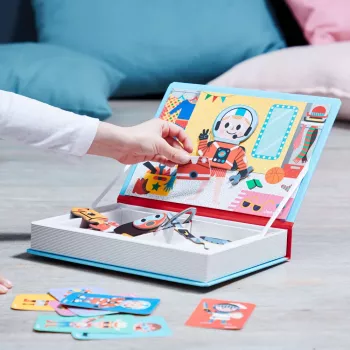 Janod Magnetibook magnetbok Utklädningskläder pojke