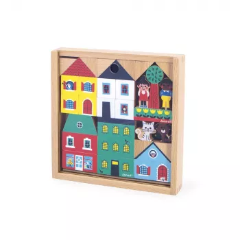Janod byggklossar och figurer set 36 delar stad korsning 2+