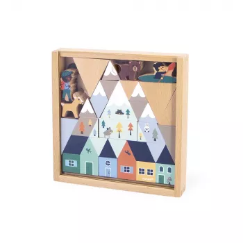 Janod byggklossar och figurer set 35 delar - Cross Roads Mountains