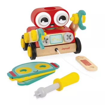 Janod Brico'Kids trärobot att montera och dra 2+