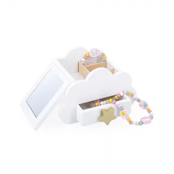 Janod Enhörning musiksmyckesask med spegel, halsband och armband 3+