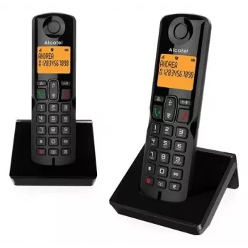 Alcatel S280 DUO trådlös DECT-telefon med telefonsvarare - 2 handenheter, svart