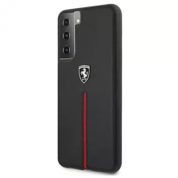 Ferrari FEOSIHCS21SBK Off Track läder-nylonrandigt hårt skal för Samsung Galaxy S21 (G991) – svart