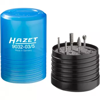 HAZET 9032-03/5 hårdmetallfrässats 3 mm skaft 5-delad