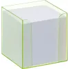 Folia 9907/4 anteckningsbox med fluorescerande grön kant och papperskub