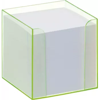 Folia 9907/4 anteckningsbox med fluorescerande grön kant och papperskub