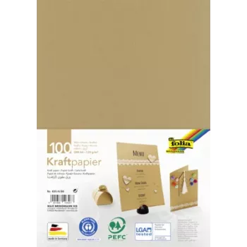 Folia Kraftpapper Brun 120 g/m² 100 ark A4