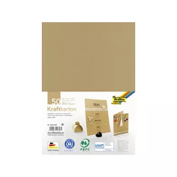 Folia kraftkartong brun 230 g/m² 50 blad – A4