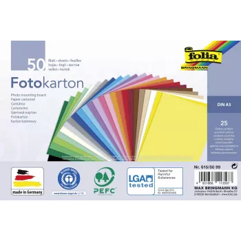 Folia fotokartong blandade färger 300 g/m² 50 blad A4