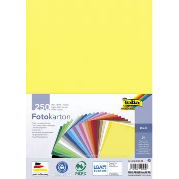 Folia fotokarton assorterade färger 300 g/m² 250 ark A4 fotokarton