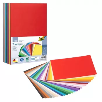 Folia papperspyssel blandade färger 130 g/m² 500 ark - A4