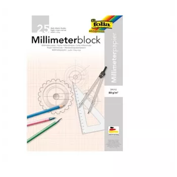Folia 8230/25 millimeterpappersblock A3, 25 ark