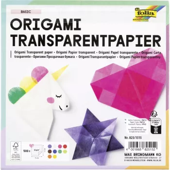 Folia transparent vikpapper 15 x 15 cm, 50 ark, 42 g/m²