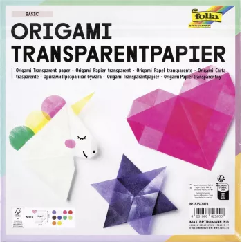 Folia Transparent vikpapper 20 x 20 cm, 20 ark, 42 g/m², klar