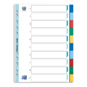 Oxford register DIN A4 fullformat blanka färger sorterade 10-delade
