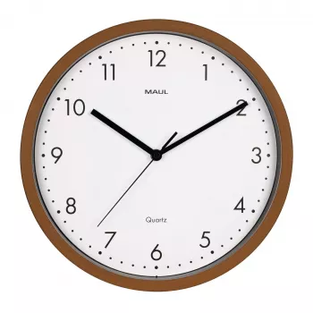 MAUL 9051476 Kvartsväggklocka 30 cm x 5 cm trä (mörk) vit