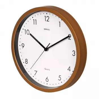 MAUL 9051476 Kvartsväggklocka 30 cm x 5 cm trä (mörk) vit