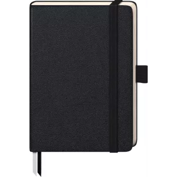 BRUNNEN KOMPAGNON Notebook A6 Lined - 96 Sheets, Hardcover, Black