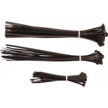 3rd Party 75 Clips and Binder Cable Tie Set svart