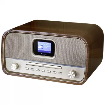 Soundmaster DAB970BR1 bordsradio DAB+, FM, AUX, Bluetooth, CD, USB, batteriladdningsfunktion, brun
