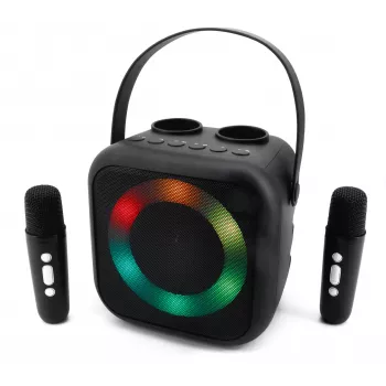 Soundmaster BT2024SW Bluetooth-högtalare, discoljus, 2 mikrofoner, svart