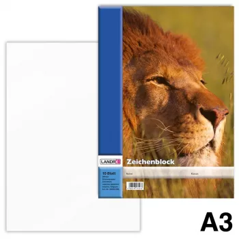 Landré skissblock 100 g A3 10 blad 4 motiv vit