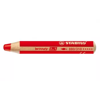 STABILO Woody 3 i 1 multifunktionspenna - röd - PEFC-certifierad - 10 mm stift - styck