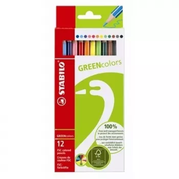 STABILO GREENcolors färgpennor – flerfärgade – 12 st