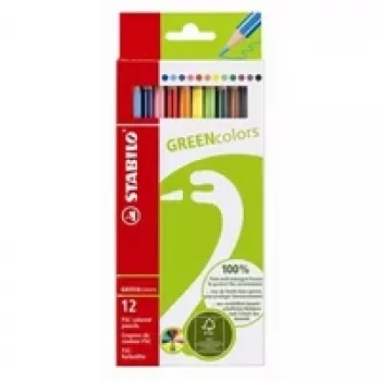 STABILO GREENcolors färgpennor – flerfärgade – 12 st
