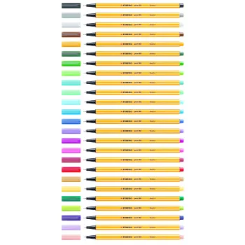 STABILO Point 88 finelinerpenna – blandade färger – 0,4 mm – 12-pack