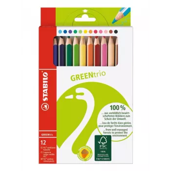 STABILO GREENtrio färgpennor – blandade färger – 12-pack