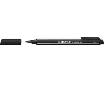 STABILO pointMax tuschpenna - svart - medium - 0,8 mm - rund - vattenbaserat bläck - nylonspets
