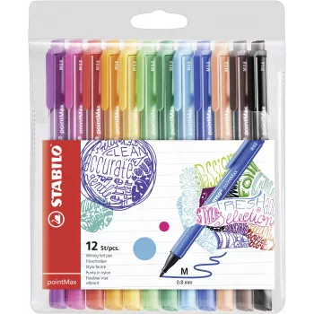 STABILO pointMax finelinerpennor set - 0,8 mm - 12 olika färger