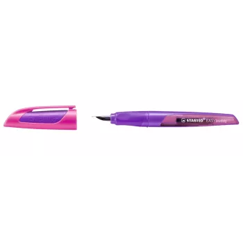 STABILO EASYbuddy fylldpenna – magenta / violett – patronfyllningssystem – kungsblått bläck – för höger- och vänsterhänta – 1 st