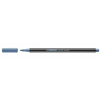 STABILO Pen 68 Metallic fiberpenna - metallicblå - 1 st