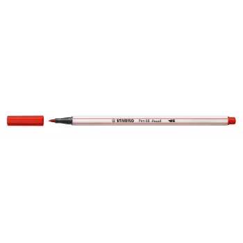 STABILO Pen 68 Brush - medium - röd - flexibel penselspets - vattenbaserat bläck - Tyskland - vuxna & barn