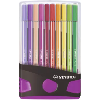 STABILO Pen 68 fiberpenna - färger blandade - 20-pack