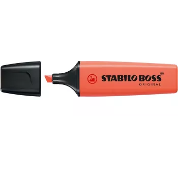 STABILO Boss Original Pastel överstrykningspenna - korallröd - 1 st - mejselspets - 2 mm / 5 mm
