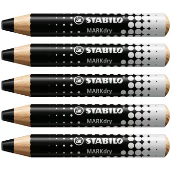 STABILO MARKdry whiteboardpenna för whiteboard svart 5-pack
